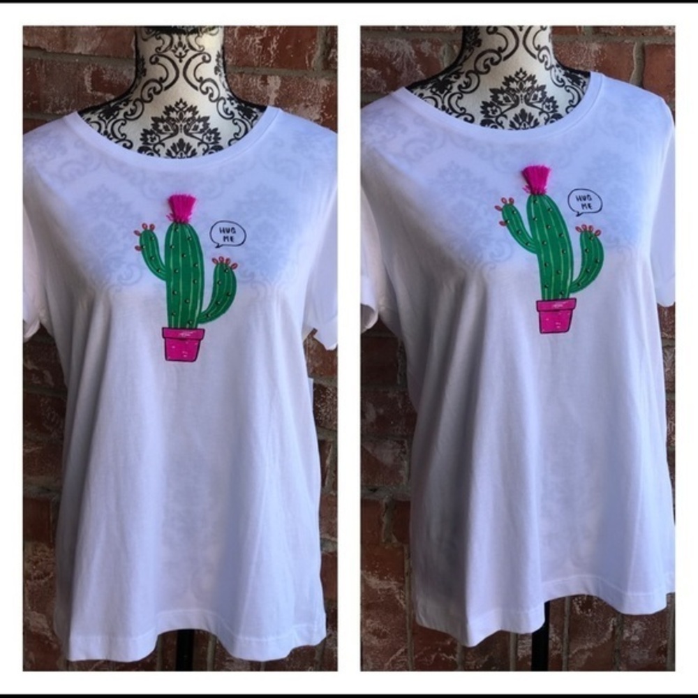 Kate spade NY broome street fresh white cactus tee